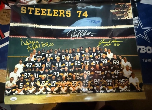 PITTSBURGH STEELERS--1974 AUTOGRAPHED TEAM  PHOTO---16" X 20"---JSA COA-3 AUTOS