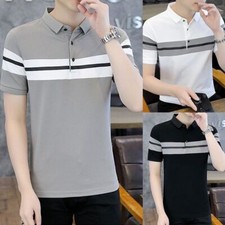 Business Dress Shirt Men Casual Button Daily Work Blouse Short Sleeve Sports Tee