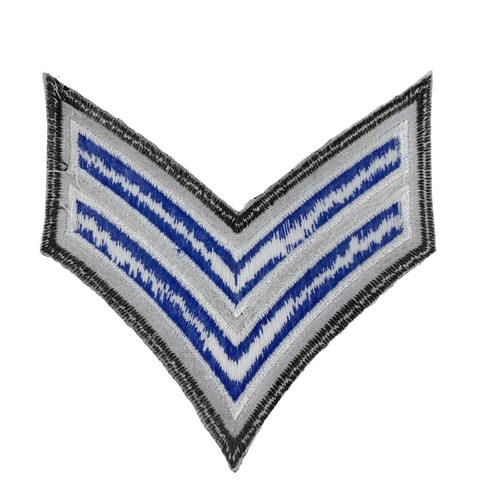 Heroes Pride Corporal Emblem Embroidered White Royal Blue Chevron on Black 12 - Picture 3 of 8