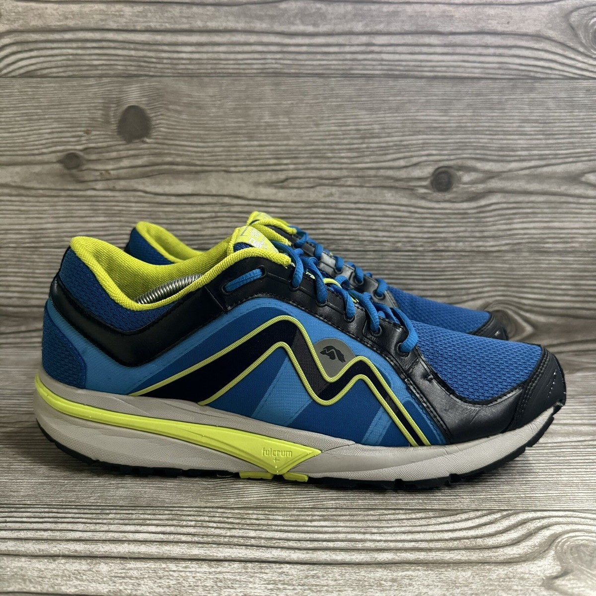 Karhu Mens Strong 4 Low Top Running Shoes Blue/ Volt Green  display picture 1