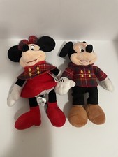 Vintage Disney Christmas Mickey And Minnie Plushs