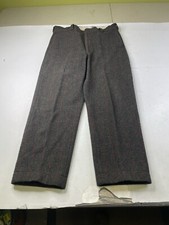 Vintage Woolrich Wool Trousers Men's 38 Gray Red Malone Heavy Hunting Pants USA