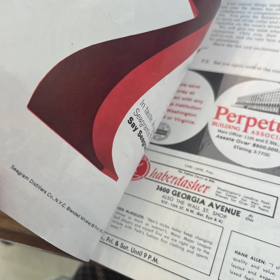 VTG 1969 Washington DC Senators Official Baseball Souvenir Program & Scorecard - Image 2 of 4