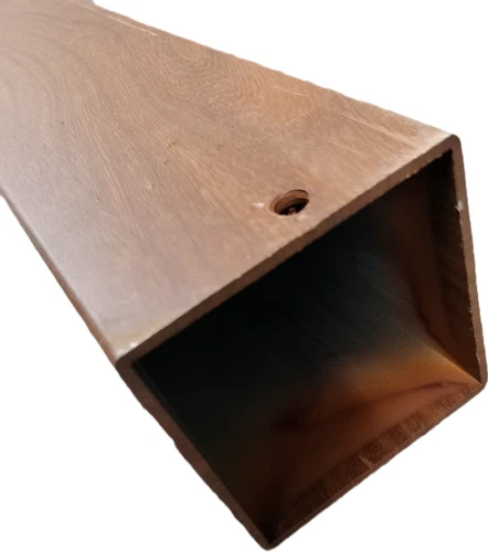 Powder coated Aluminium Post Tube Pipe Fence Support 75mm 3" Teak 1 piece 2400mm - Picture 2 of 10