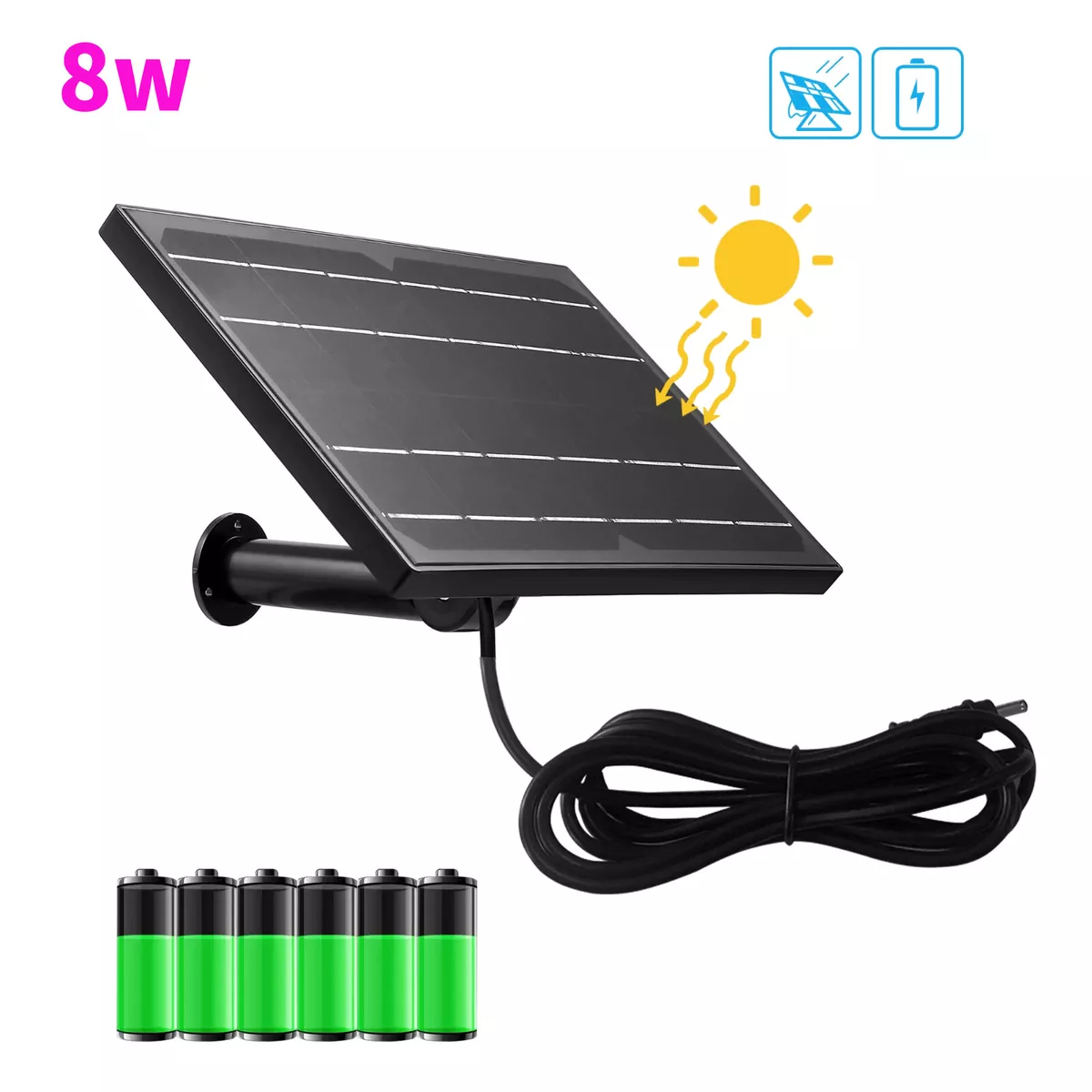 8W 5V Mini Solar Panel Waterproof Battery Charger USB IP Security Wifi Camera