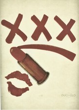 Original Vintage X Rated Lipstick Glitter Iron On Transfer