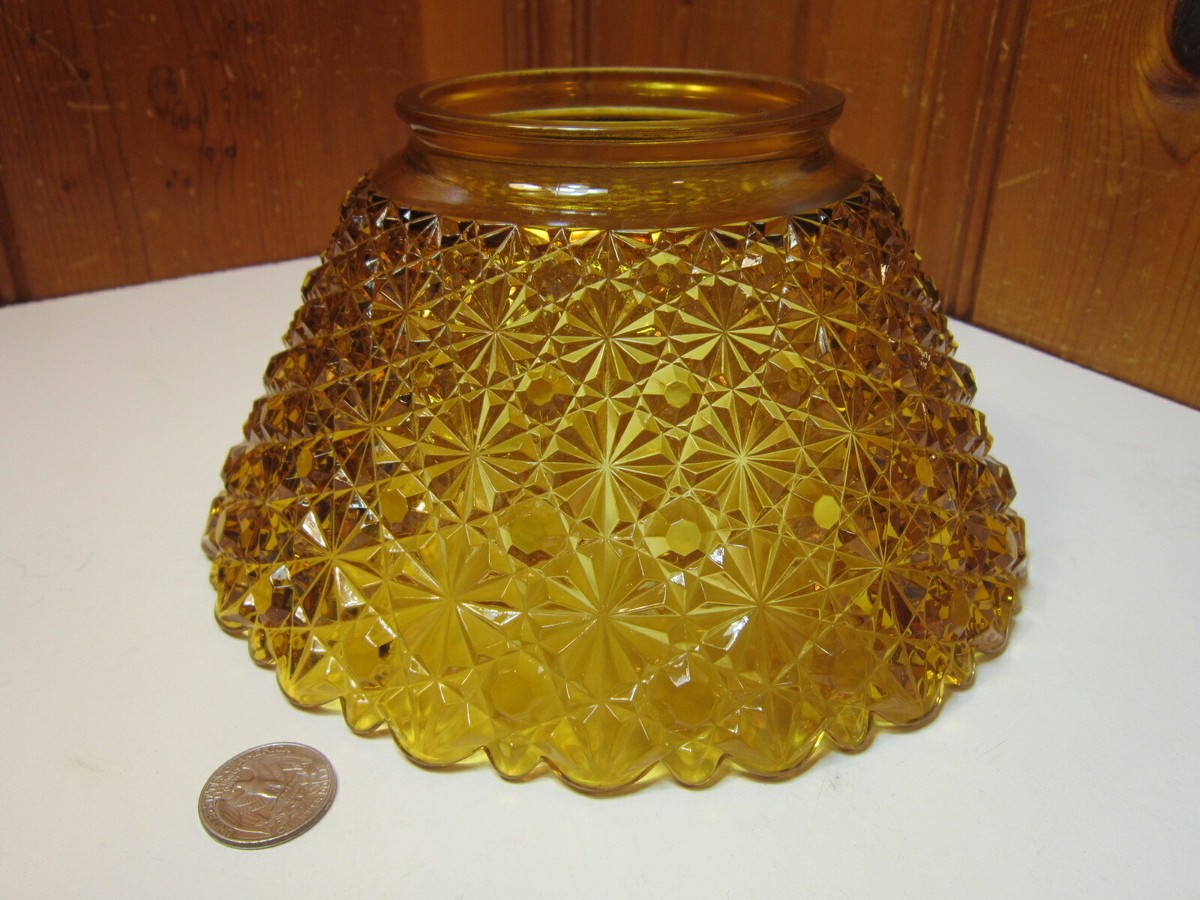 Vintage Quilted Diamond Starburst Amber Glass Lamp Shade 8 1 Vintage Quilted Diamond Starburst Amber Glass Lamp Shade 8 1