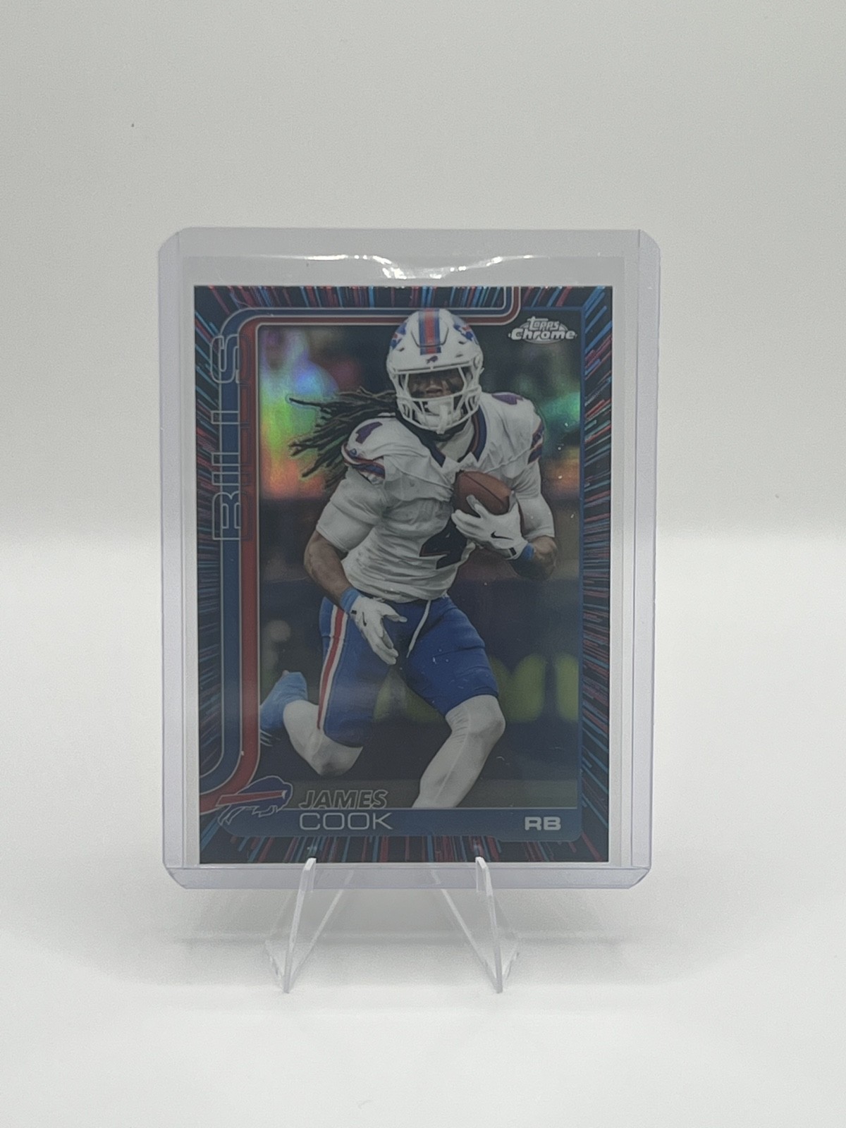 2025 Topps Chrome - James Cook #35 Neon Pulse Refractor