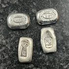 Four 1/4 Ounce Silver Bars  .999 Silver Total = One Ounce