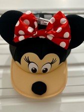 Walt Disney Parks Minnie Mouse Ears Hat Souvenir Red Polka Dot Ball Cap Bow