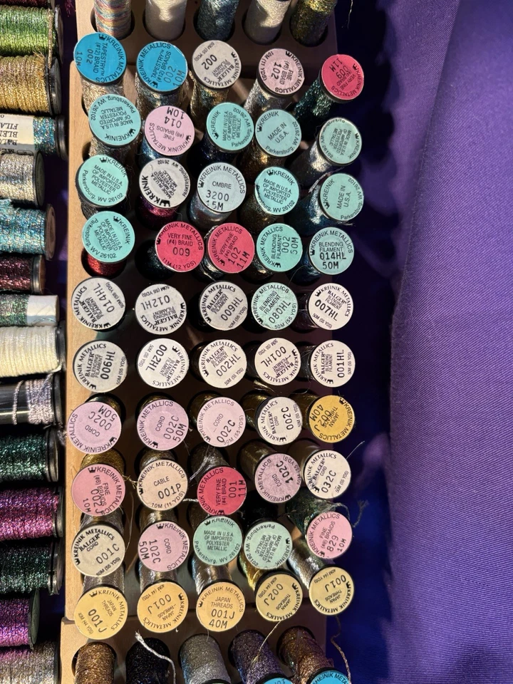Kreinik Metallics Thread Huge lot of 250 pieces MOSTLY FULL - Image 3 of 4