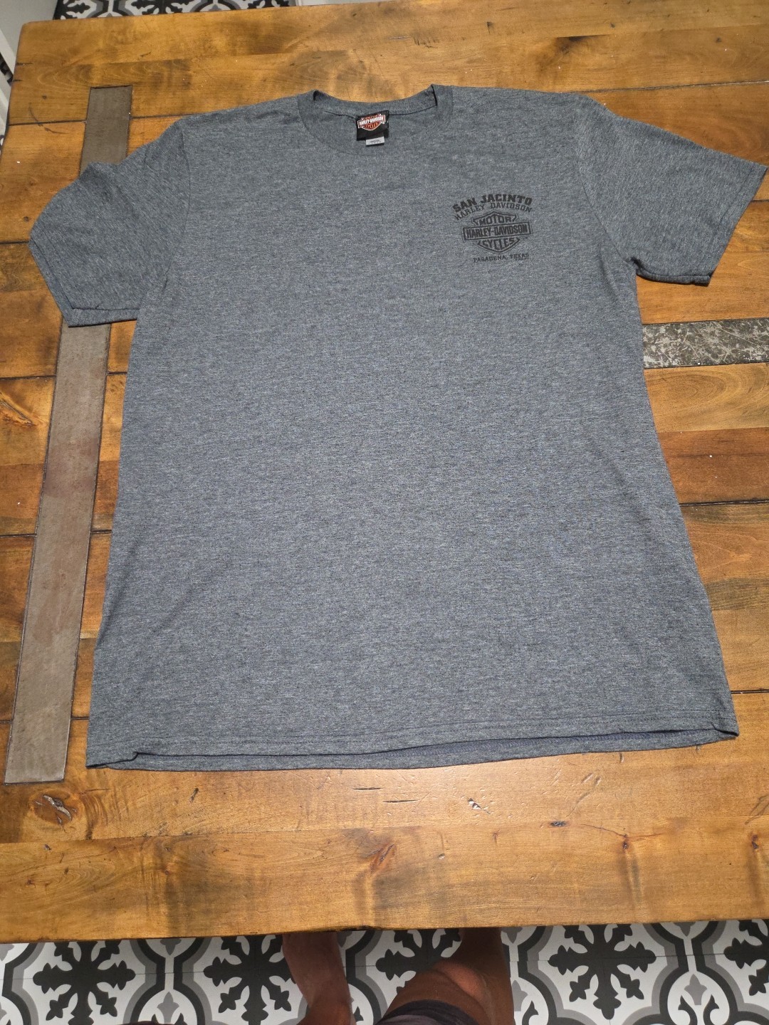 Harley Davidson Shirt San Jacinto Pasadena Texas Ride Free Gray L image 8