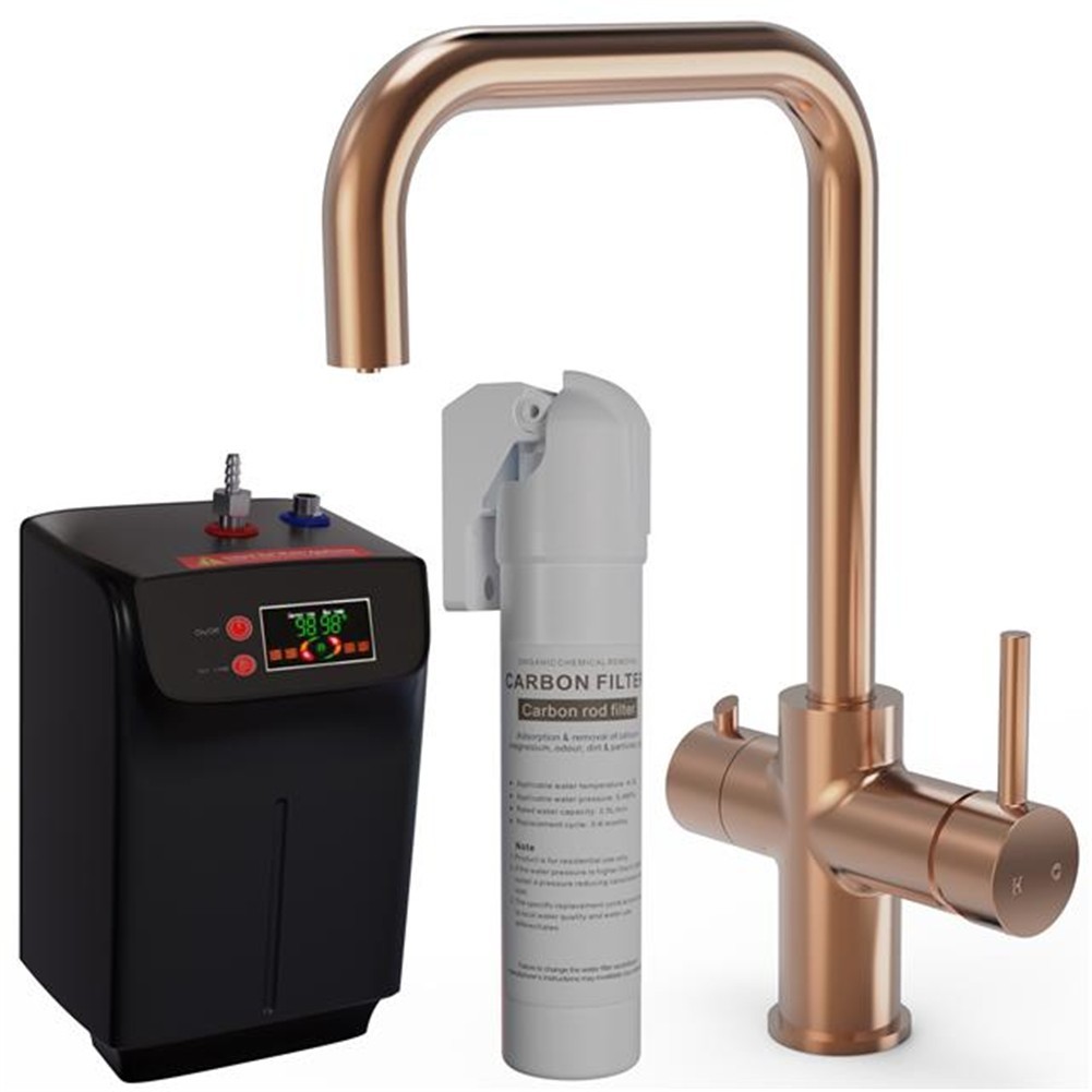 Liquida EBT411CP 4-in-1 Brushed Copper Instant Boiling Hot & Filter Kitchen Tap - Image 2
