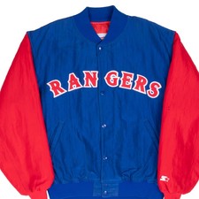 VINTAGE MLB TEXAS RANGERS STARTER BOMBER JACKET 1990S XL MADE IN USA