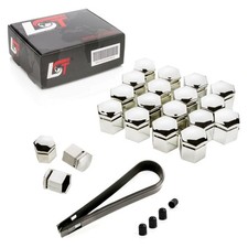 20x Abdeckkappen Radschrauben Kappen chromfarben 17 mm für MERCEDES-BENZ PKW