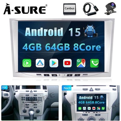DAB KAM 64GB Android 15 AutoRadio für OPEL Corsa C D Astra H Vectra Vivaro Tigra