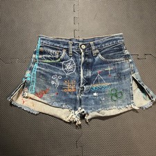 True Vintage Levi's 501 Big E Selvedge Custom Embroidered Cutoff Shorts