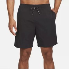 Lands' End Men's Swim Shorts Polyester Shell UPF 50 Quick Dry XL Black