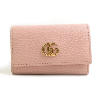 Auth GUCCI GG Marmont Key Case Pink/Gold Leather/Metal - 56658i