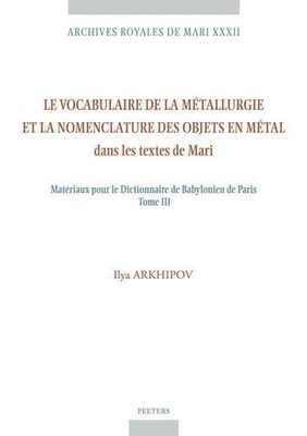 Le Vocabulaire De La Metallurgie Et La Nomenclature Des Objets En Metal Dans ...