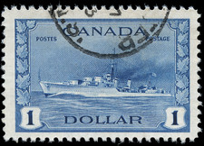 Canada Used F-VF $1.00 Scott #262 1942 King George VI War Issue Stamp