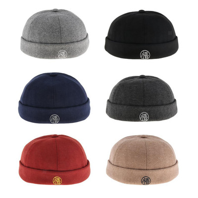 Herren Vintage Docker Mütze Wolle Leon Beanie Cap verstellbar