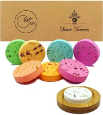 Shower Steamers Aromatherapy - 8 Pack Organic Shower Bombs with Natural Essentia