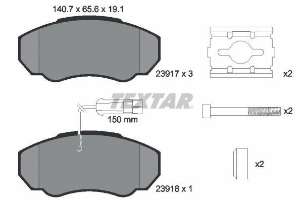 TEXTAR Brake Discs Rotors & Pads Front Braking Service Set Fits Fiat Ducato - Image 4 of 4