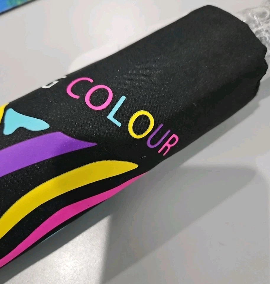 NUEVO NUEVO CON ETIQUETAS Paraguas Knirps Floyd Duomatic Negro Blanco Cambiando de Color (cuando está mojado) Foto 3 de 4