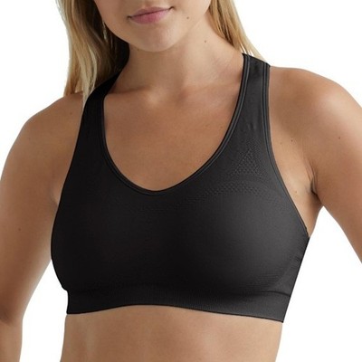 Hanes Seamless Racerback Moderate-Support Sports Bra with CoolDRI Moisture-Wick