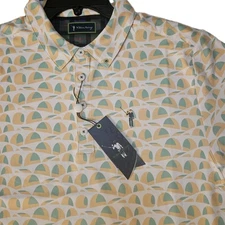 NWT WILLIAM MURRAY Men's BUILDING BRIDGES Poly Spandex Golf Shirt Size Large