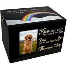 Sofunii Pet Urns for Dogs or Cats Large - Capacity 90 Cubic Inches, Black