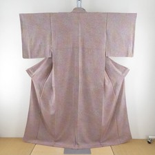 Komon kimono Silk Marble pattern Pink 63.8inch Women's