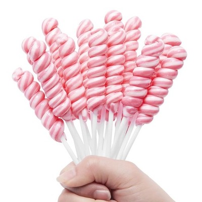 Strawberry Flavor Twisty Lollipop Candy Individually Wrapped 30 Pack AM