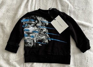 Marcelo Burlon Black Sweater Baby 3 Months Kids Of Milan Lion Crew Neck Top