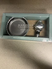 Mariposa Wine Plate & Bottle Stopper Gift Set. Heart