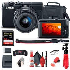 Canon EOS M100 Mirrorless Digital Camera w/ 15-45mm Lens (2209C011) + More