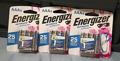 24 Energizer Ultimate Lithium AAA Batteries 3 Packs of 8
