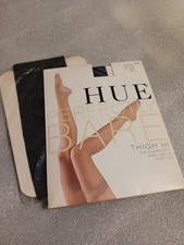 Hue Thigh Hi Hosiery 2pr Sheer Off Black L