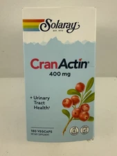 Solaray CranActin Cranberry AF Extract 400mg 180ct Exp 10/26