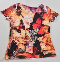 Women's Katies Kloset Top Size Ps Short Sleeve W/print Multi-color Women's Katies Kloset Top Size Ps Short Sleeve W/print Multi-color