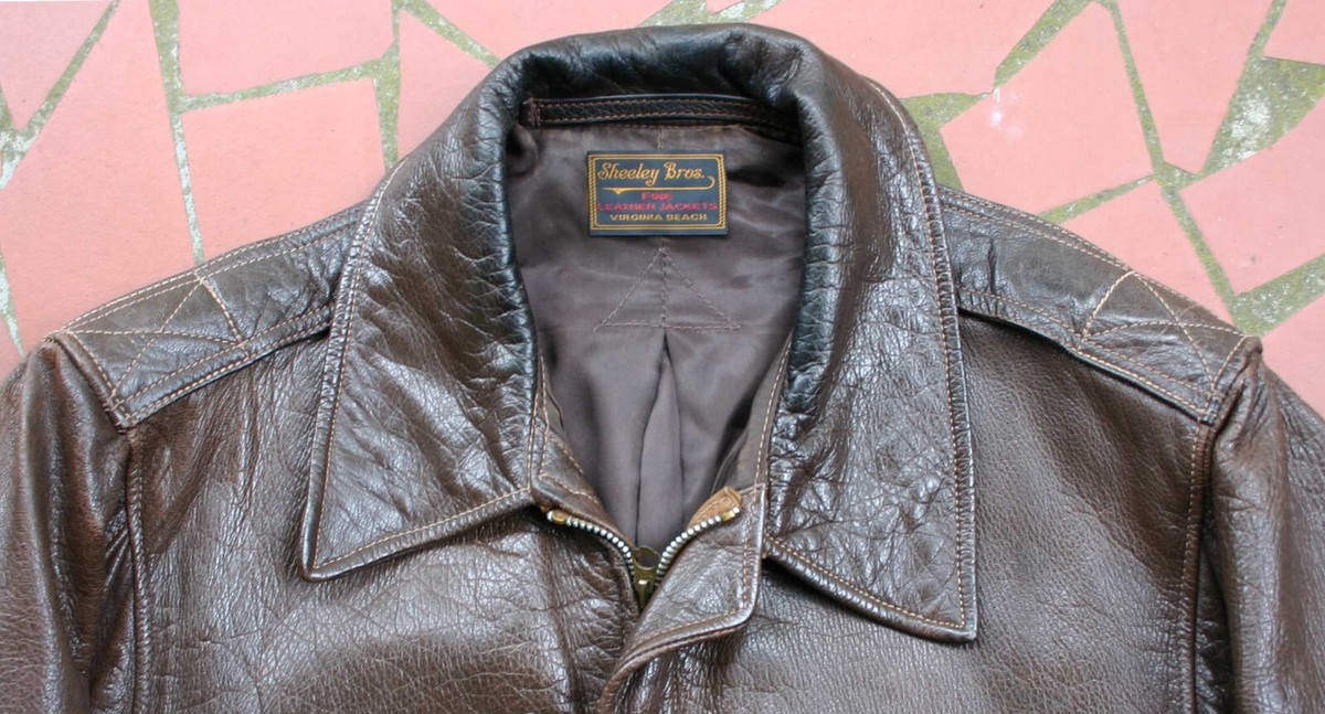 W&G TYPE SHEELEY BROS. REPRO AN-J-3 GOAT HIDE LEATHER FLIGHT