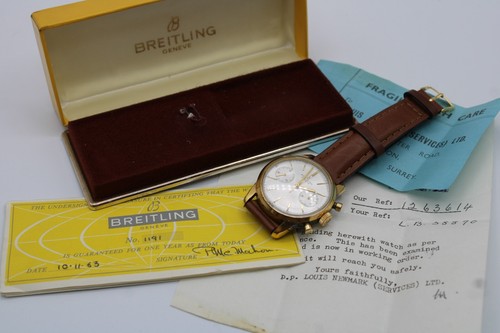 Breitling Vintage Chronograph 1191 1963 Box and Papers