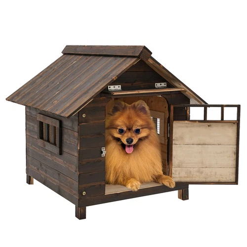 Pet House&Dog House with Window and Door for Dog within 10kg/22.05 lbs Brown New - Picture 8 of 18