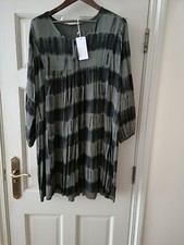 Khaki With Black Tiered Dress One Size