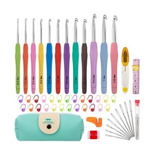 MECHEER Crochet Hooks 12 Sizes Crochet Hook Set, 51 Pack Yarn Crochet Kit for...