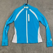 Smartwool TML Merino Wool Jacket Teal Blue Full Zip Large Outdoor Layer