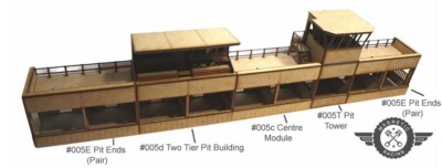 Scalextric Slotcar Pit Buildings - #005ALL Reims-Gueux Pit Series Multi Pack
