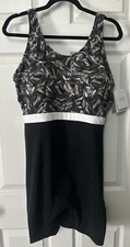 NWT Dolfin Women’s Aquashape Oasis Print Aquatard Black White Swimsuit Size 20