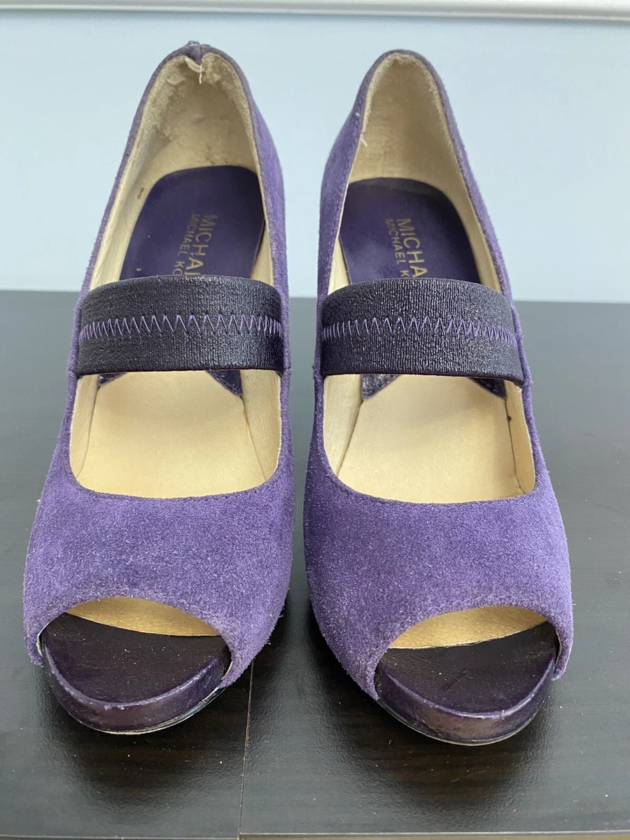 Michael Kors Purple Peep Toe Wedge Heel 6